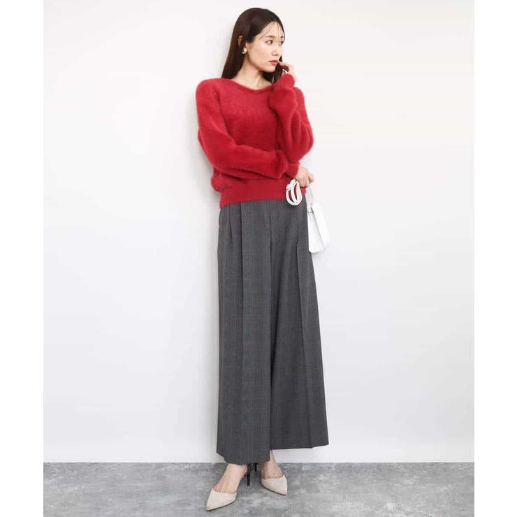 ストレートワイドシルエットパンツ（無地・チェック）/洗える | MK MICHEL KLEIN | 詳細画像33 