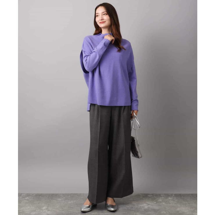 ストレートワイドシルエットパンツ（無地・チェック）/洗える | MK MICHEL KLEIN | 詳細画像40 