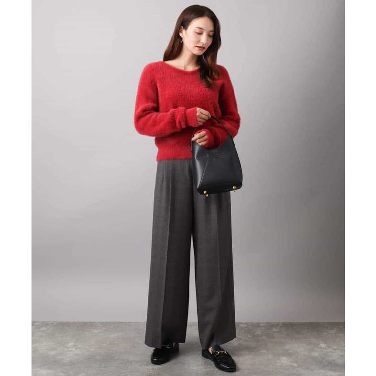 ストレートワイドシルエットパンツ（無地・チェック）/洗える | MK MICHEL KLEIN | 詳細画像43 