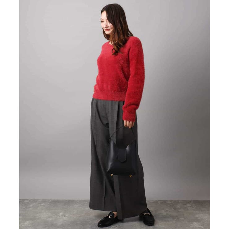 ストレートワイドシルエットパンツ（無地・チェック）/洗える | MK MICHEL KLEIN | 詳細画像45 