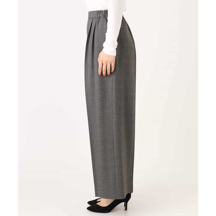 ストレートワイドシルエットパンツ（無地・チェック）/洗える | MK MICHEL KLEIN | 詳細画像47 
