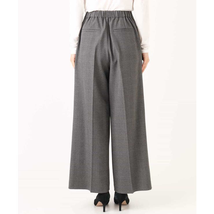ストレートワイドシルエットパンツ（無地・チェック）/洗える | MK MICHEL KLEIN | 詳細画像48 