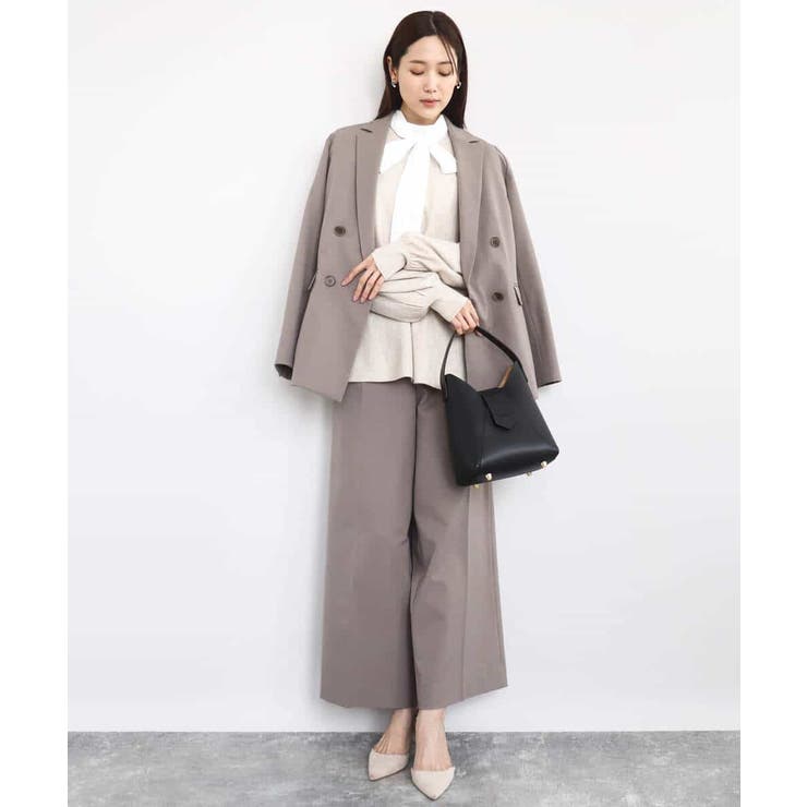 ストレートワイドシルエットパンツ（無地・チェック）/洗える | MK MICHEL KLEIN | 詳細画像5 