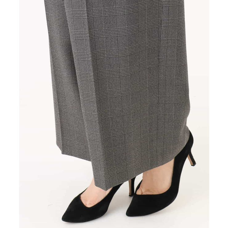 ストレートワイドシルエットパンツ（無地・チェック）/洗える | MK MICHEL KLEIN | 詳細画像52 