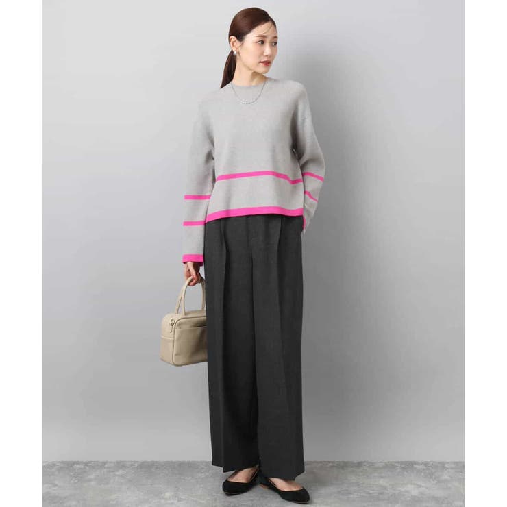 ツイード調両面起毛ワイドパンツ/洗える | MK MICHEL KLEIN | 詳細画像4 