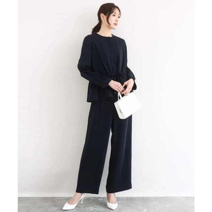 共地ベルト付きワイドパンツ/撥水/防シワ/洗える | MK MICHEL KLEIN | 詳細画像14 