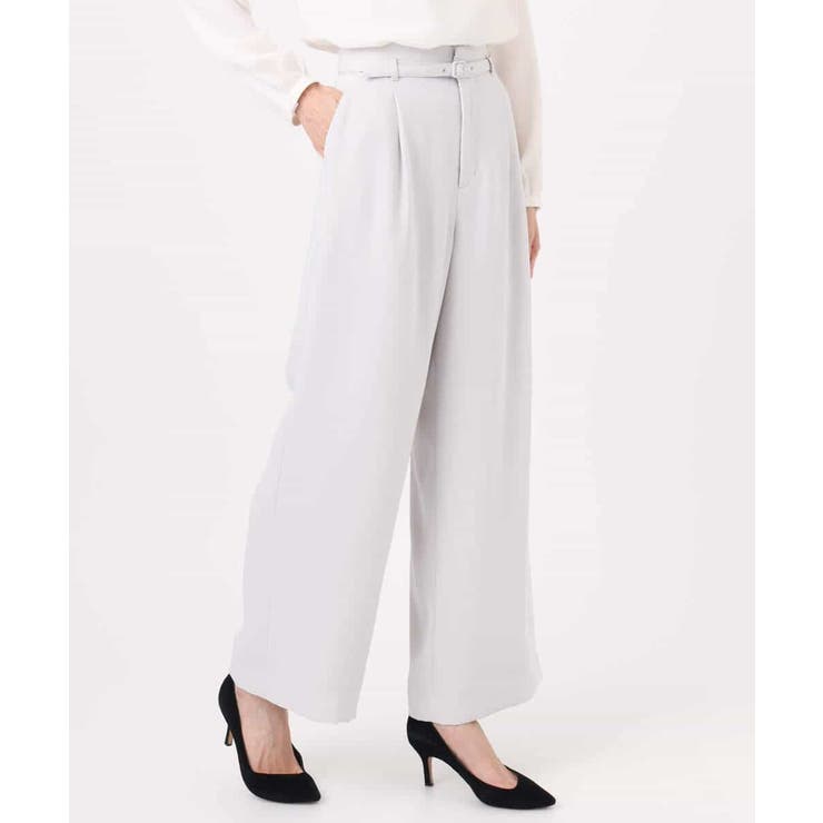 共地ベルト付きワイドパンツ/撥水/防シワ/洗える | MK MICHEL KLEIN | 詳細画像19 