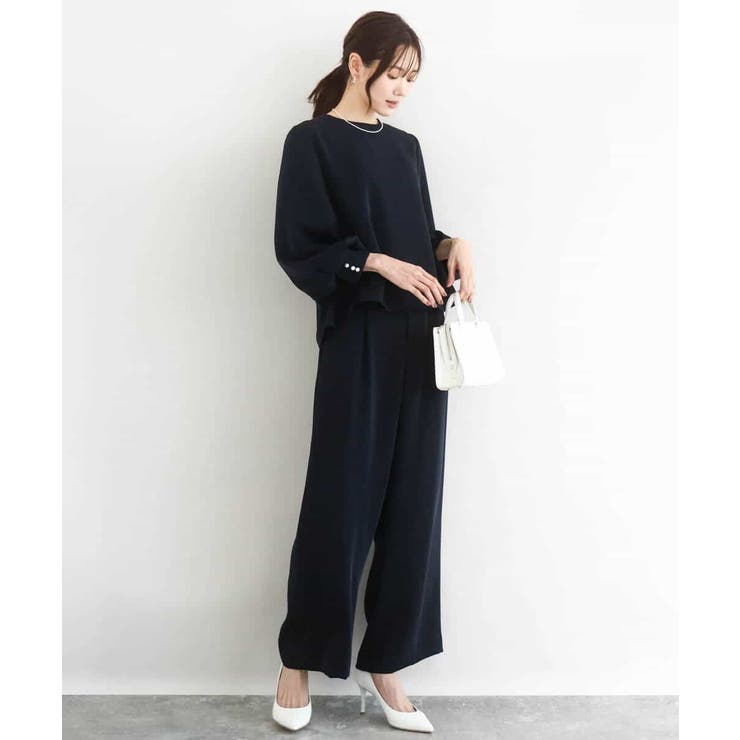 共地ベルト付きワイドパンツ/撥水/防シワ/洗える | MK MICHEL KLEIN | 詳細画像4 