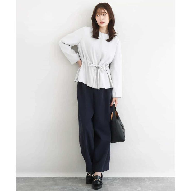 共地ベルト付きワイドパンツ/撥水/防シワ/洗える | MK MICHEL KLEIN | 詳細画像8 