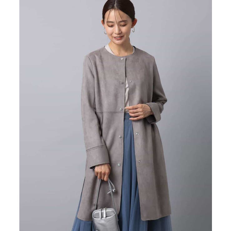 フェイクスウェードノーカラーコート/洗える | MK MICHEL KLEIN | 詳細画像11 