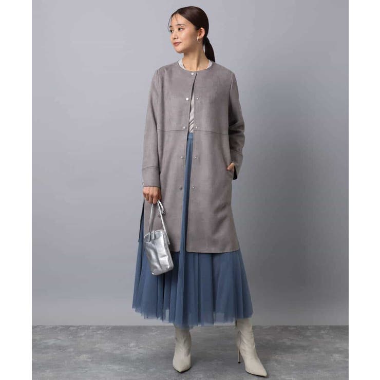 フェイクスウェードノーカラーコート/洗える | MK MICHEL KLEIN | 詳細画像12 