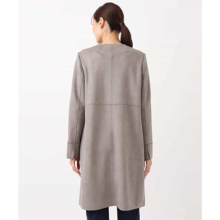 フェイクスウェードノーカラーコート/洗える | MK MICHEL KLEIN | 詳細画像17 