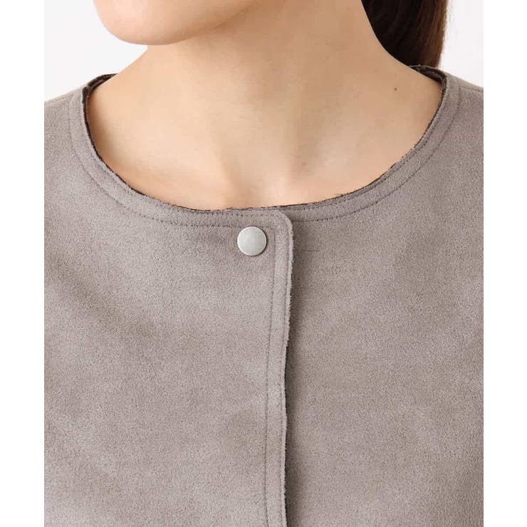 フェイクスウェードノーカラーコート/洗える | MK MICHEL KLEIN | 詳細画像18 