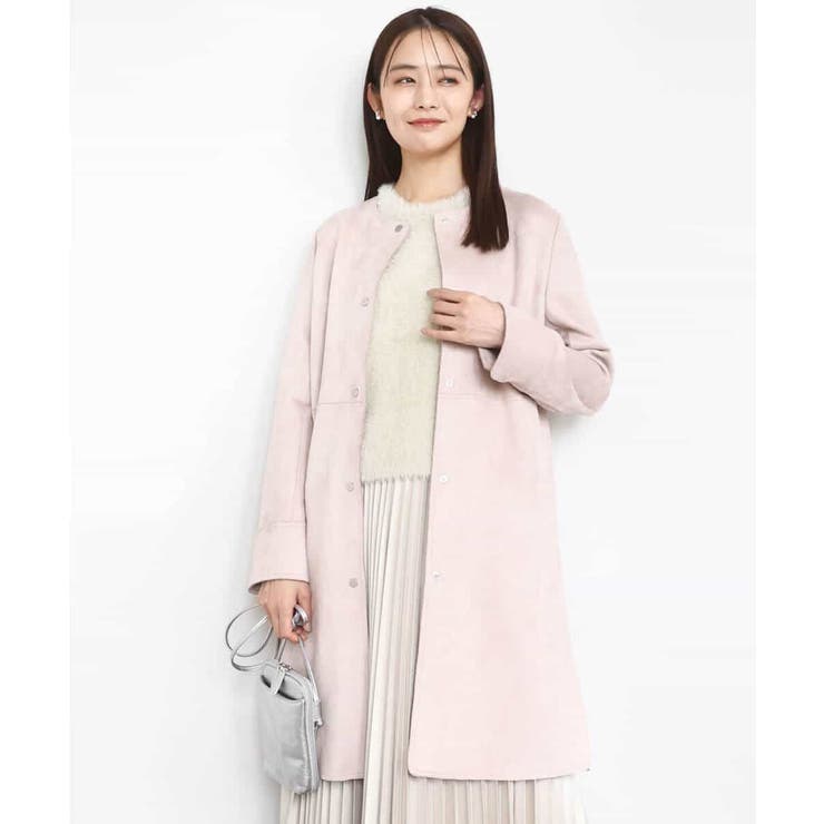 フェイクスウェードノーカラーコート/洗える | MK MICHEL KLEIN | 詳細画像2 