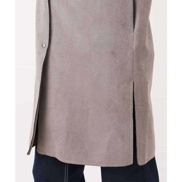 フェイクスウェードノーカラーコート/洗える | MK MICHEL KLEIN | 詳細画像21 