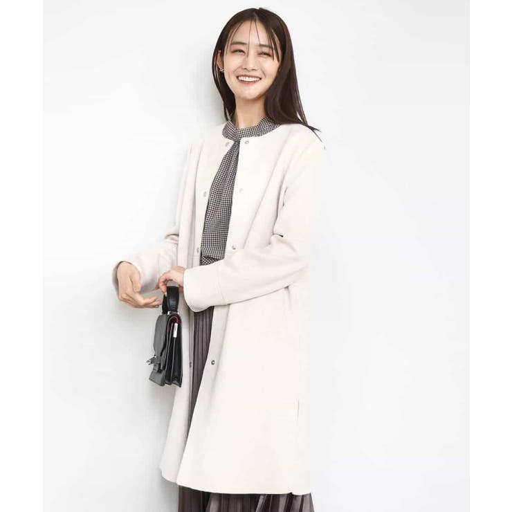 フェイクスウェードノーカラーコート/洗える | MK MICHEL KLEIN | 詳細画像7 