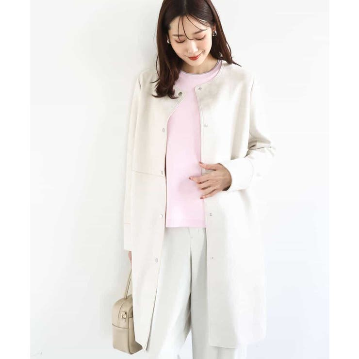 フェイクスウェードノーカラーコート/洗える | MK MICHEL KLEIN | 詳細画像10 