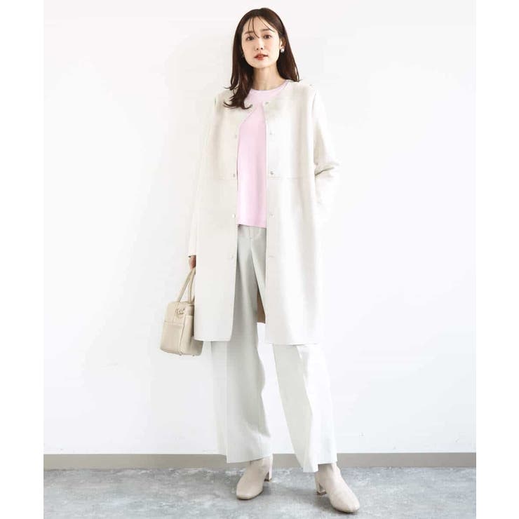 フェイクスウェードノーカラーコート/洗える | MK MICHEL KLEIN | 詳細画像12 