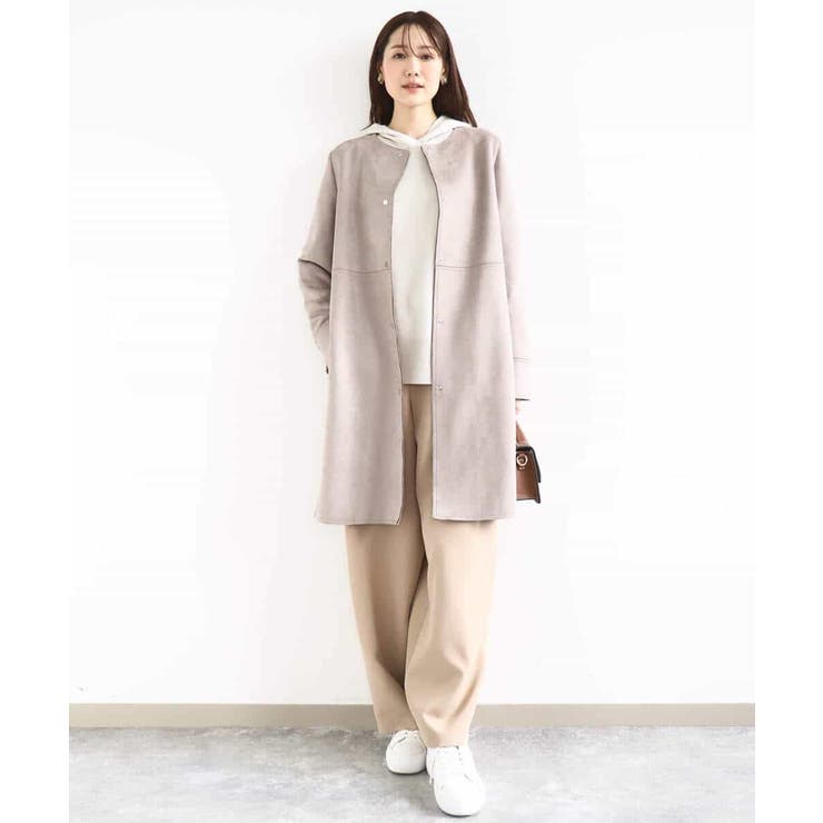 フェイクスウェードノーカラーコート/洗える | MK MICHEL KLEIN | 詳細画像15 