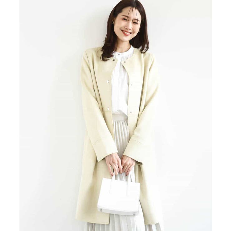 フェイクスウェードノーカラーコート/洗える | MK MICHEL KLEIN | 詳細画像18 