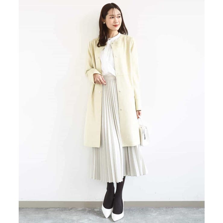 フェイクスウェードノーカラーコート/洗える | MK MICHEL KLEIN | 詳細画像20 