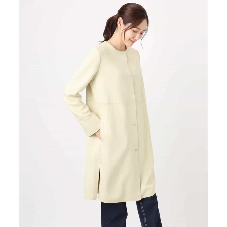 フェイクスウェードノーカラーコート/洗える | MK MICHEL KLEIN | 詳細画像22 