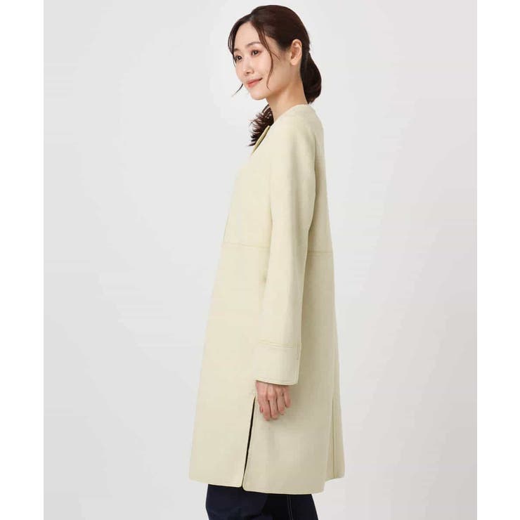 フェイクスウェードノーカラーコート/洗える | MK MICHEL KLEIN | 詳細画像23 