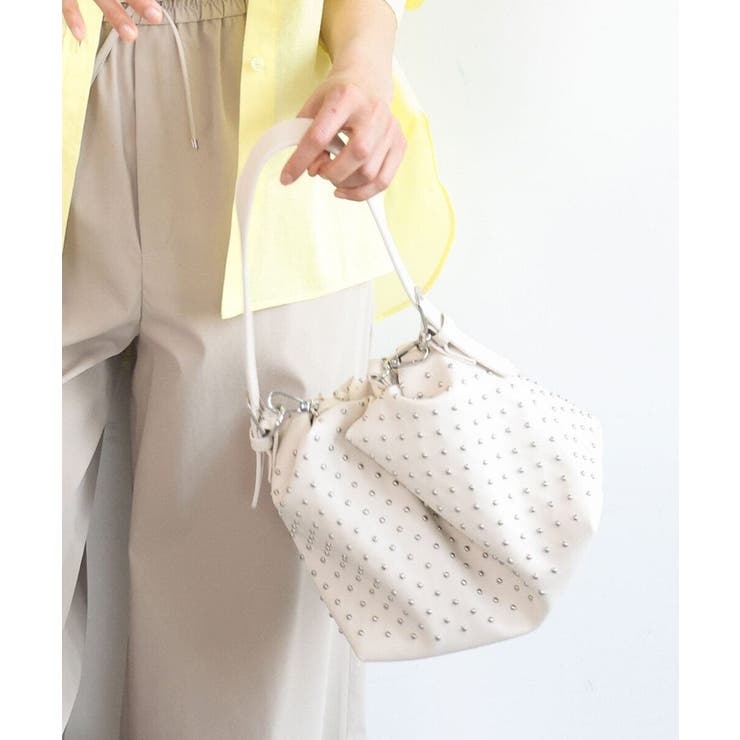 アイボリー | スタッズデザイン巾着風2wayバッグ | MK MICHEL KLEIN