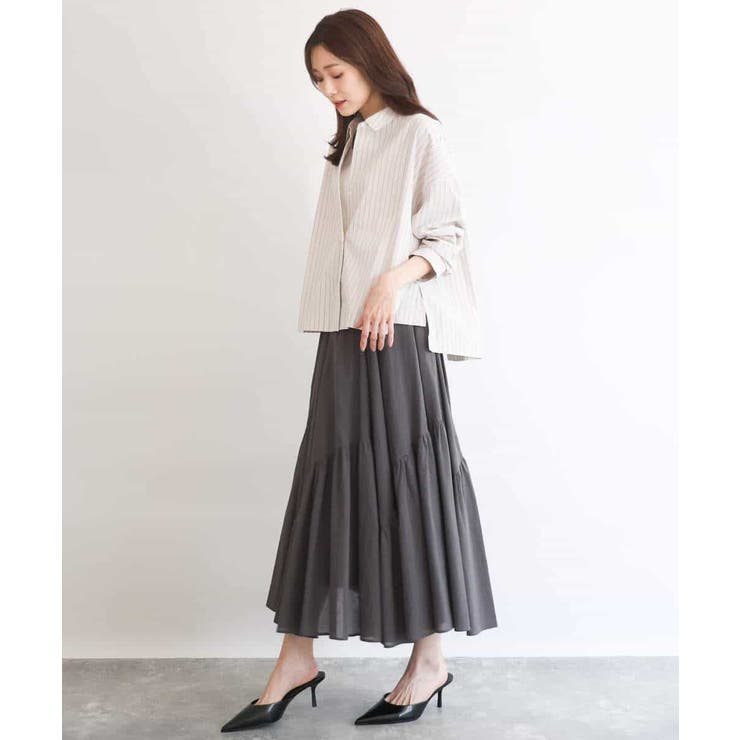 クロップド丈コットンストライプシャツブラウス/洗える | MK MICHEL KLEIN | 詳細画像14 