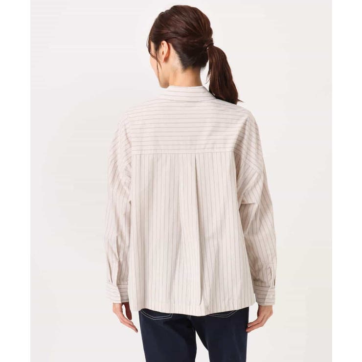 クロップド丈コットンストライプシャツブラウス/洗える | MK MICHEL KLEIN | 詳細画像17 