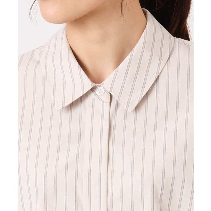 クロップド丈コットンストライプシャツブラウス/洗える | MK MICHEL KLEIN | 詳細画像18 
