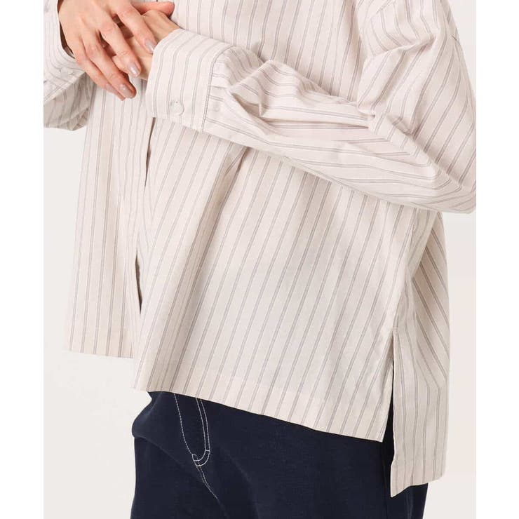 クロップド丈コットンストライプシャツブラウス/洗える | MK MICHEL KLEIN | 詳細画像21 