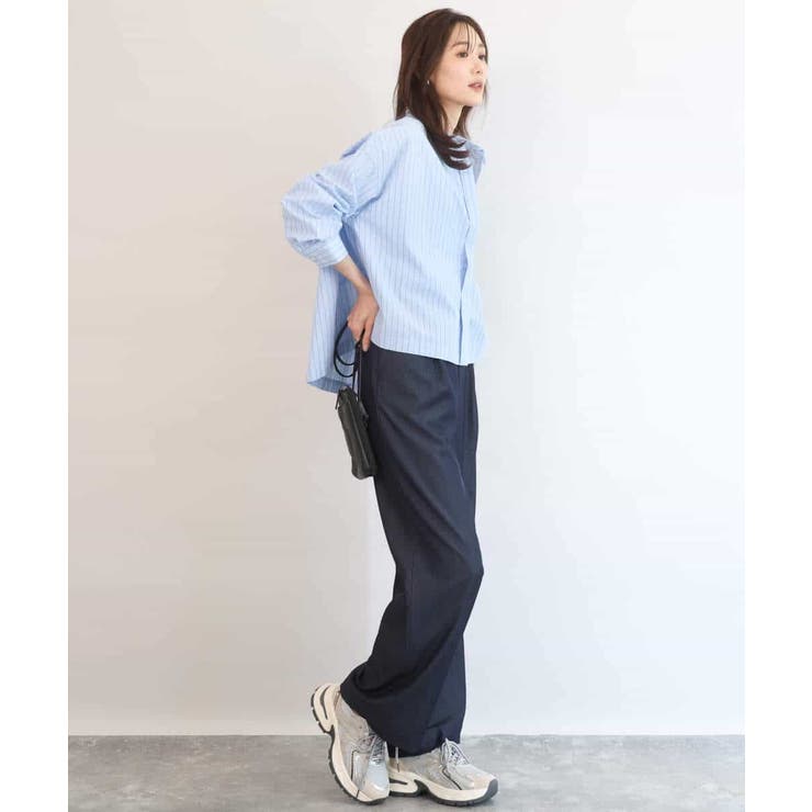 クロップド丈コットンストライプシャツブラウス/洗える | MK MICHEL KLEIN | 詳細画像5 