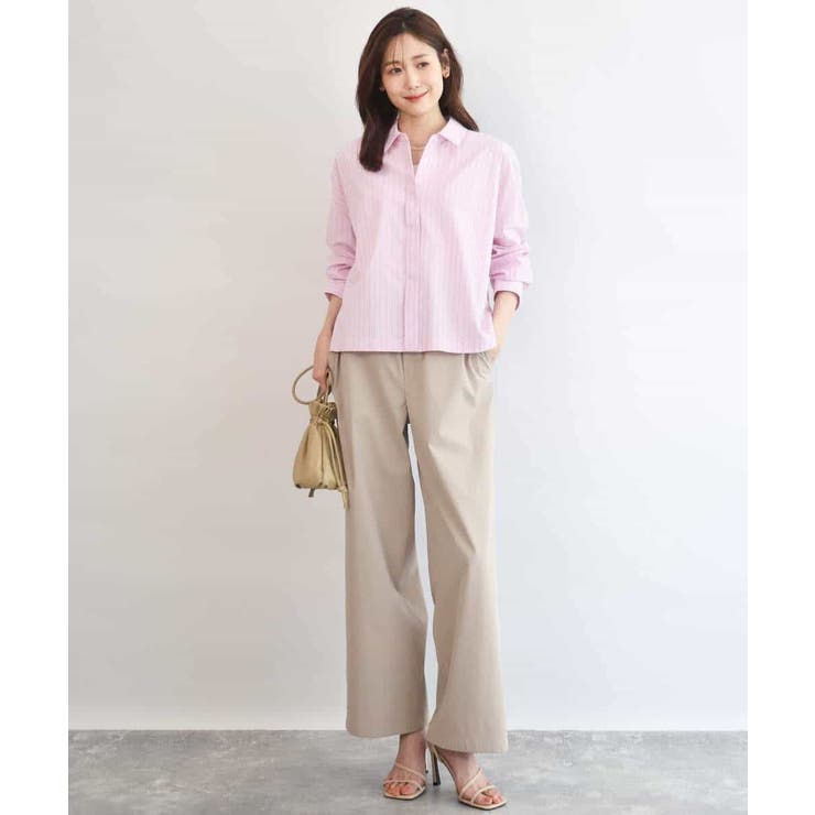 クロップド丈コットンストライプシャツブラウス/洗える | MK MICHEL KLEIN | 詳細画像7 