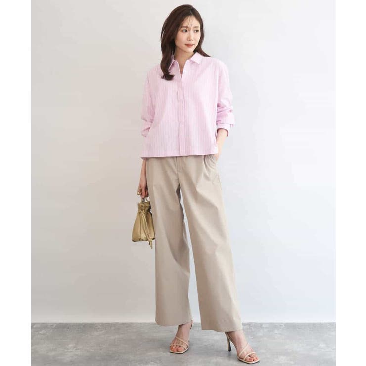 クロップド丈コットンストライプシャツブラウス/洗える | MK MICHEL KLEIN | 詳細画像8 