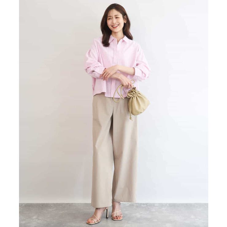 クロップド丈コットンストライプシャツブラウス/洗える | MK MICHEL KLEIN | 詳細画像9 