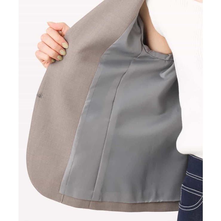 メランジ調ノーカラージャケット/セットアップ対応/洗える | MK MICHEL KLEIN | 詳細画像30 