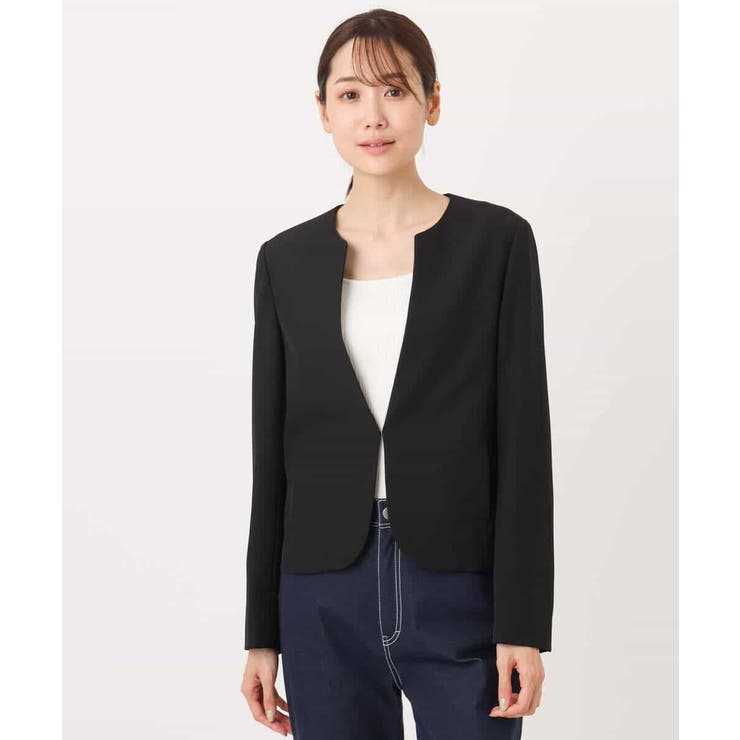 メランジ調ノーカラージャケット/セットアップ対応/洗える | MK MICHEL KLEIN | 詳細画像31 