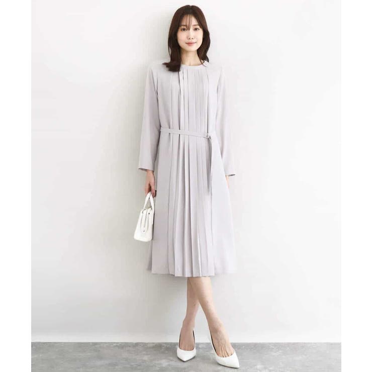 サテンジョーゼット プリーツワンピース/洗える | MK MICHEL KLEIN | 詳細画像12 