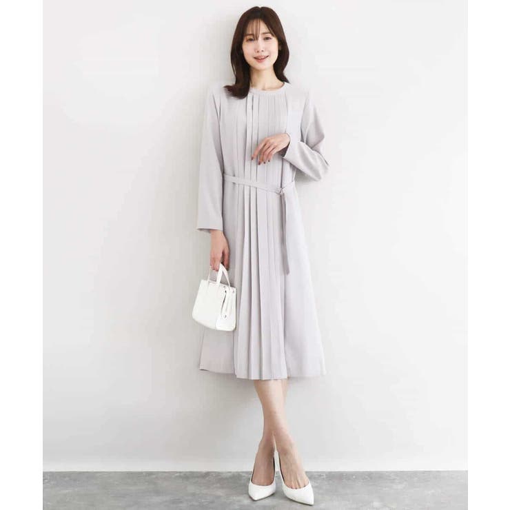 サテンジョーゼット プリーツワンピース/洗える | MK MICHEL KLEIN | 詳細画像13 