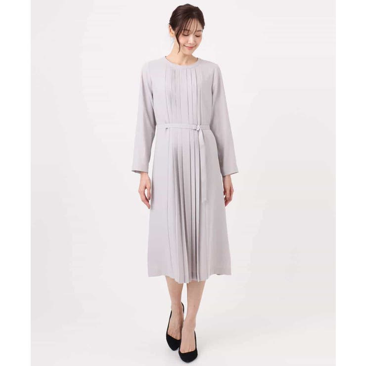 サテンジョーゼット プリーツワンピース/洗える | MK MICHEL KLEIN | 詳細画像18 