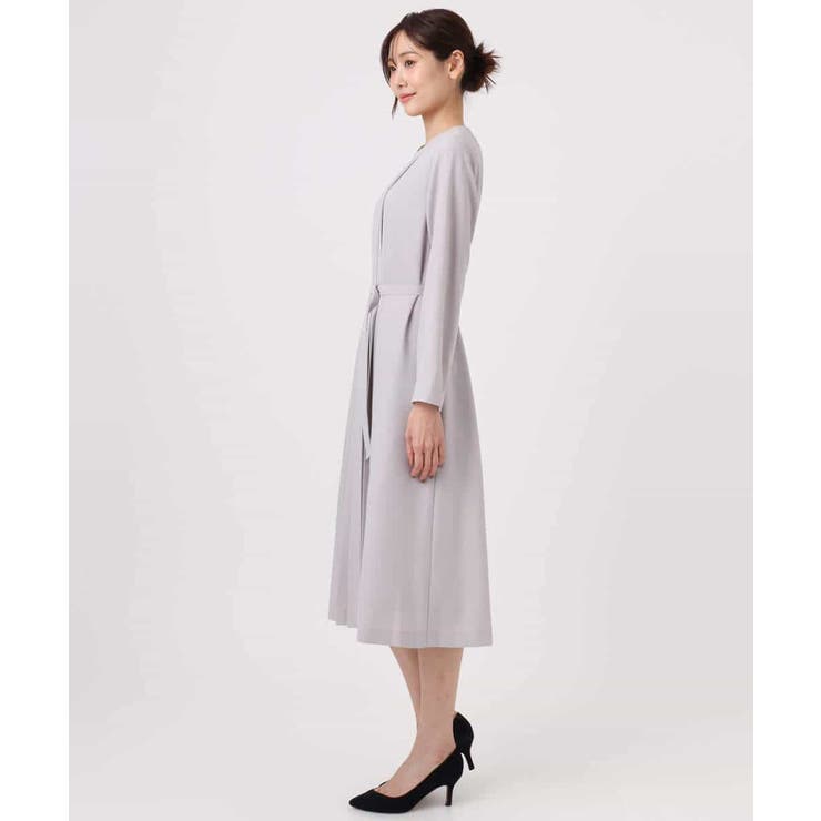 サテンジョーゼット プリーツワンピース/洗える | MK MICHEL KLEIN | 詳細画像19 