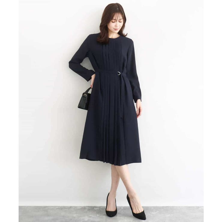 サテンジョーゼット プリーツワンピース/洗える | MK MICHEL KLEIN | 詳細画像2 
