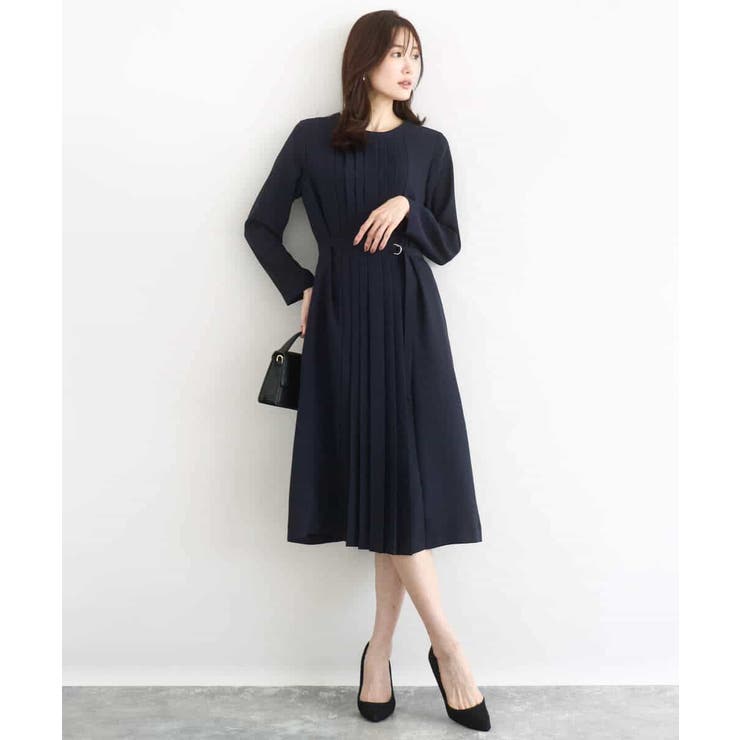 サテンジョーゼット プリーツワンピース/洗える | MK MICHEL KLEIN | 詳細画像3 