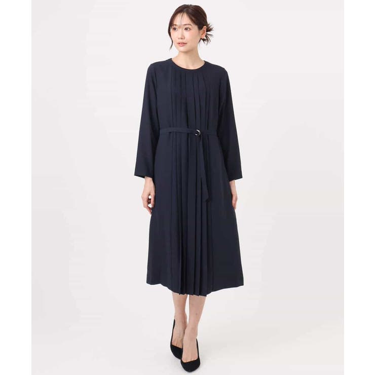 サテンジョーゼット プリーツワンピース/洗える | MK MICHEL KLEIN | 詳細画像30 
