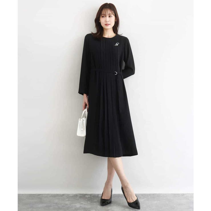 サテンジョーゼット プリーツワンピース/洗える | MK MICHEL KLEIN | 詳細画像7 