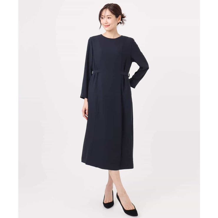 サテンジョーゼット サイドベルトワンピース/洗える | MK MICHEL KLEIN | 詳細画像10 