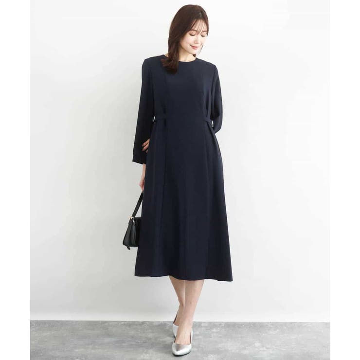 サテンジョーゼット サイドベルトワンピース/洗える | MK MICHEL KLEIN | 詳細画像6 