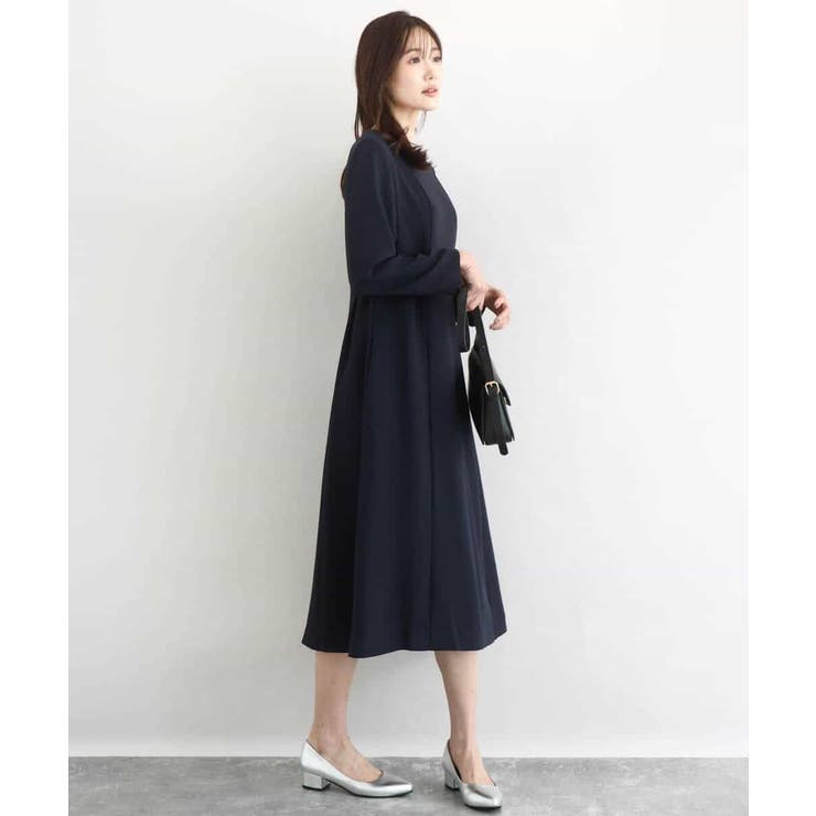 サテンジョーゼット サイドベルトワンピース/洗える | MK MICHEL KLEIN | 詳細画像8 