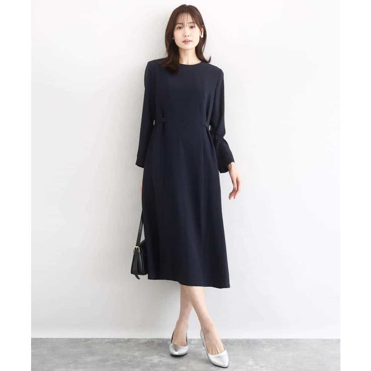 サテンジョーゼット サイドベルトワンピース/洗える | MK MICHEL KLEIN | 詳細画像9 